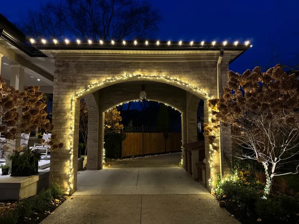 Professional holiday light installation in Hamilton