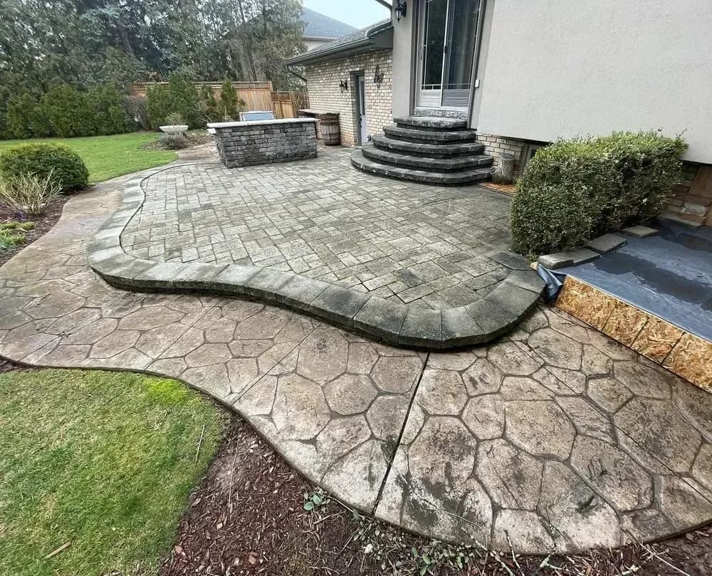 Before — Patio pressure washing before and after in Dundas, Hamilton